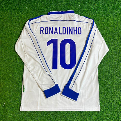 Maillot de football rétro à manches longues Ronaldinho Gaucho Brésil