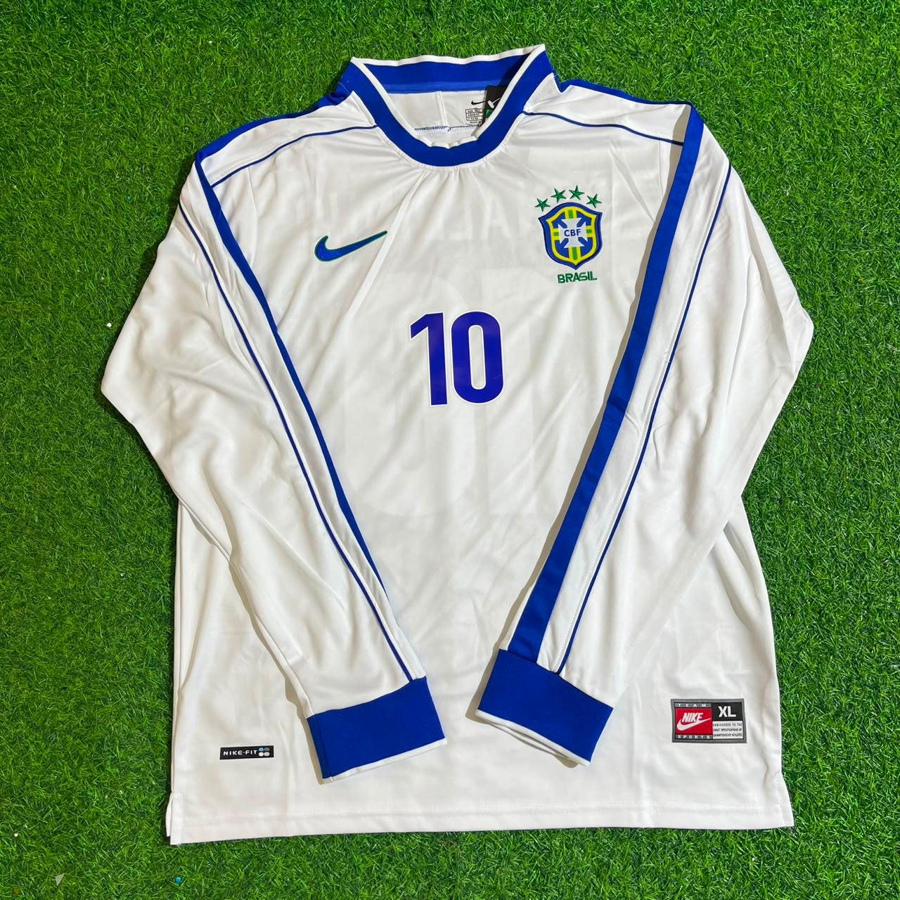 Maillot de football rétro à manches longues Ronaldinho Gaucho Brésil