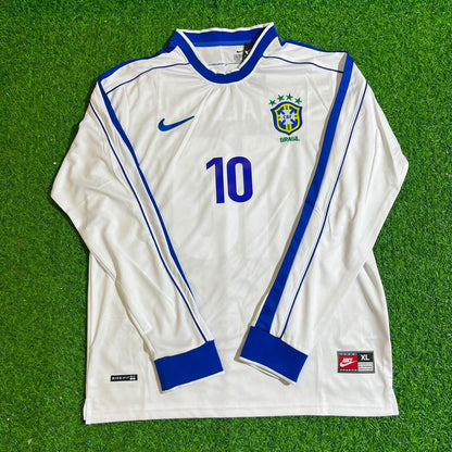 Maillot de football rétro à manches longues Ronaldinho Gaucho Brésil