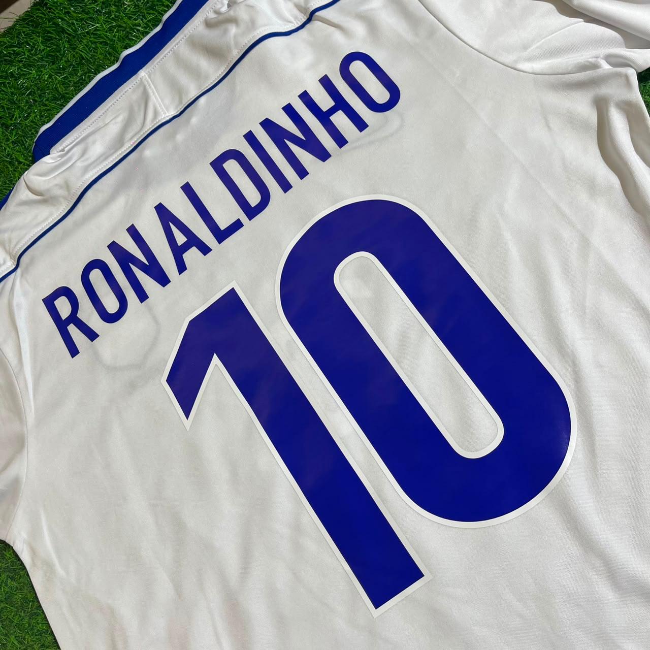 Maillot de football rétro à manches longues Ronaldinho Gaucho Brésil