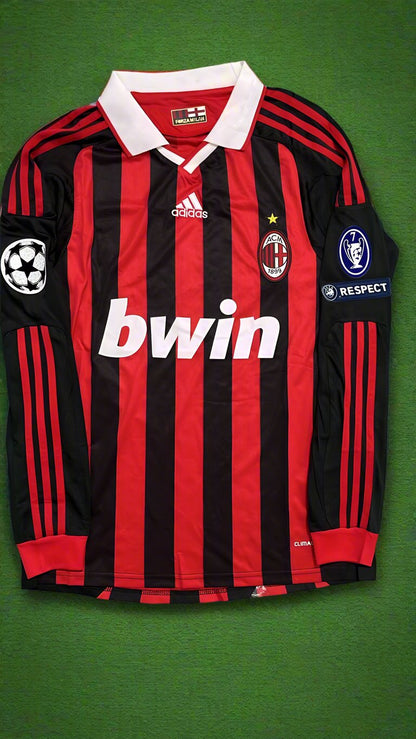 Ronaldinho Milan 2009 2011 Maillot rétro à manches longues Maillot Trikot Maglia