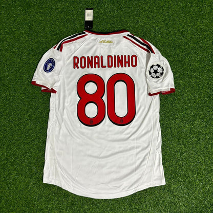 Ronaldinho Guacho Milan 2009 2010 Season White Retro Jersey Trikot Maillot
