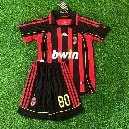 Ronaldinho AC Milan Retro Kids Kit Set Kindertrikot Maillot Enfant Kindertrui (3-13 ans) Maillot de football