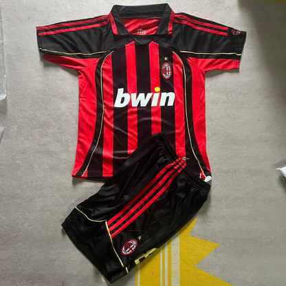 Robinho 70 AC Milan 2007 Retro Kids Kit Set Kindertrikot Maillot Enfant Kindertrui Soccer Shirt