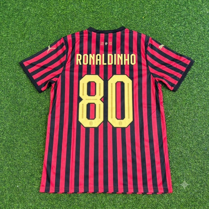 Ronaldinho Gaucho AC Milan 120th Anniversary Special Golden Retro Football Jersey
