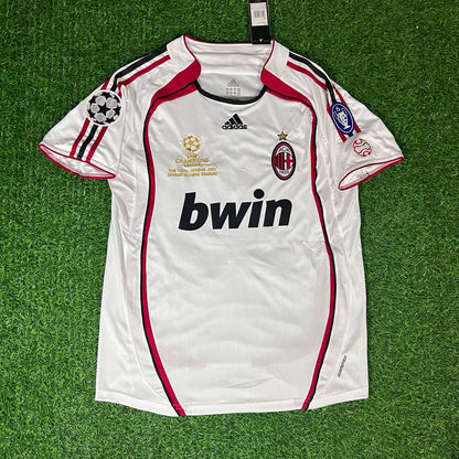 Ronaldo Nazario El Fenomeno Milan 2007 Final Athene Champions League Final White Retro Football Jersey Soccer Shirt