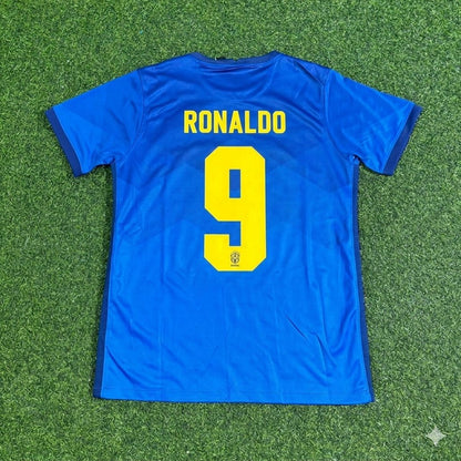 Ronaldo Nazario Brazil Blue Football Jersey Trikot Maillot