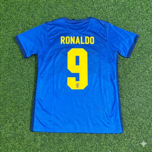 Ronaldo Nazario Brazil Blue Football Jersey Trikot Maillot
