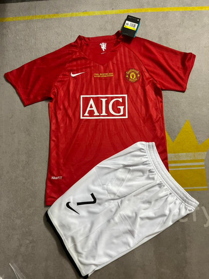 Cristiano Ronaldo Manchester United 2008 Final Kids Children Home Football Jersey