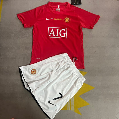 Cristiano Ronaldo Manchester United 2008 Final Kids Children Home Football Jersey