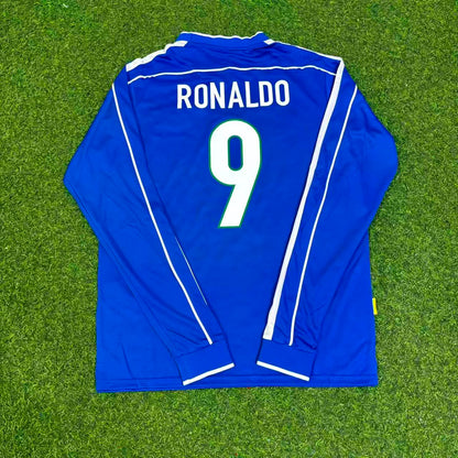 Ronaldo Nazario El Fenomeno Brazil 1998 World Cup Long Sleeve Retro Jersey Trikot
