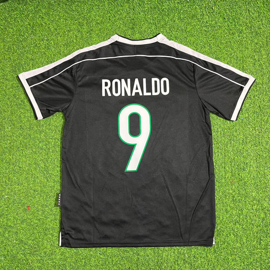 Ronaldo Nazario Brazil Black Retro Football Jersey Kit
