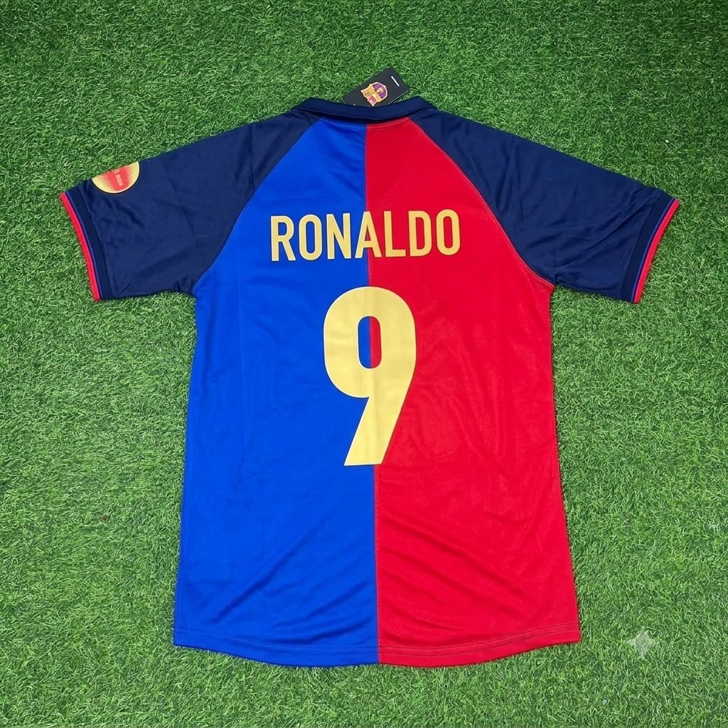 Ronaldo Nazario – Barcelona Special Retro Kit Jersey – | Trikot | Maillot Soccer Shirt