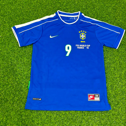 Ronaldo Nazario #9 Brazil 1998 World Cup Retro Kids Soccer Kit Jersey Kinder Trikot Maillot Enfant Soccer Shirt