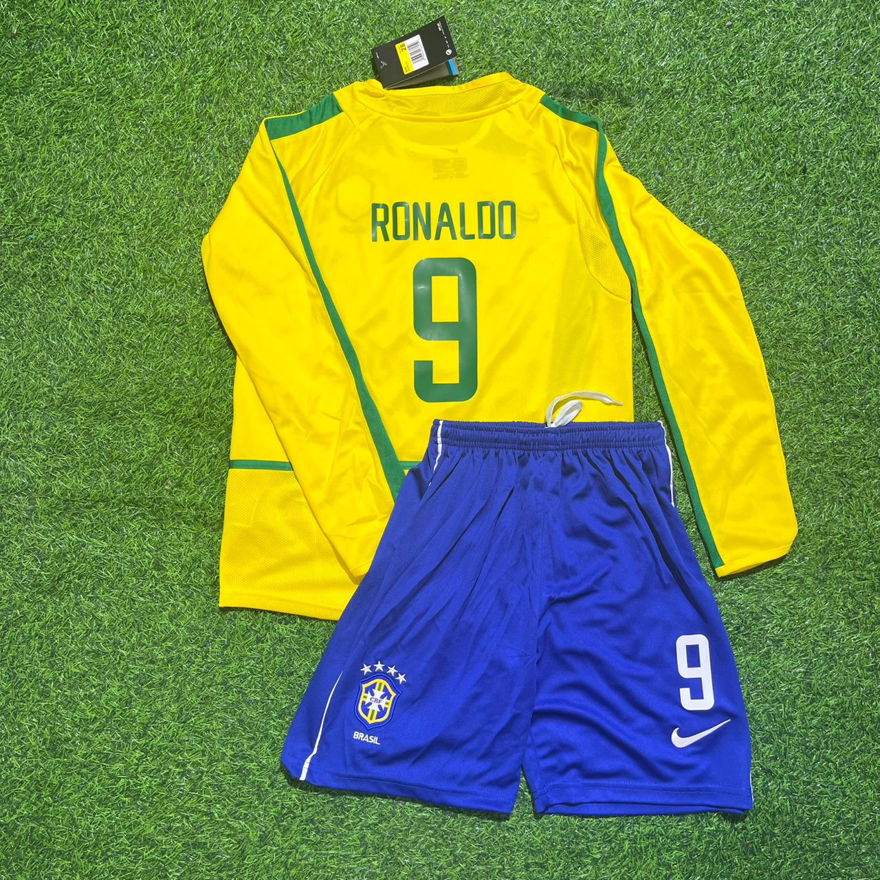 Ronaldo Nazario Brazil 2002 World Cup Long Sleeve Football Jersey