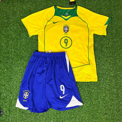 Phenomenon Ronaldo Nazario R9 Brazil 04-06 Retro Kids kit Kindertrikot maillot enfant