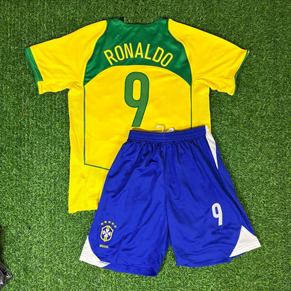 Phenomenon Ronaldo Nazario R9 Brazil 04-06 Retro Kids kit Kindertrikot maillot enfant