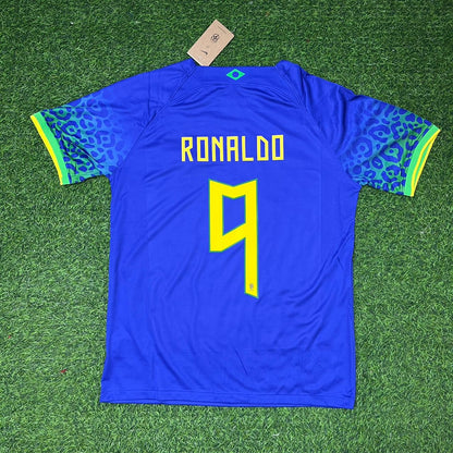 Ronaldo Nazário Brazil Blue Retro Football Jersey