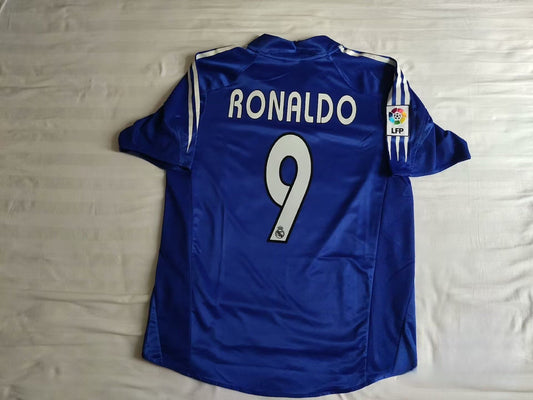 Ronaldo Nazario #9 Real Madrid 2004-2005 Away Dark Blue Retro Jersey