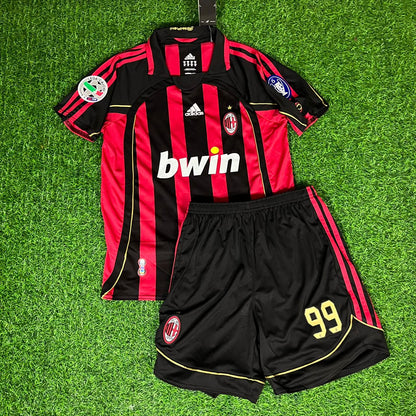 Ronaldo Nazario R9 El Fenomeno AC Milan 2007 Kids Children Home Retro Jersey