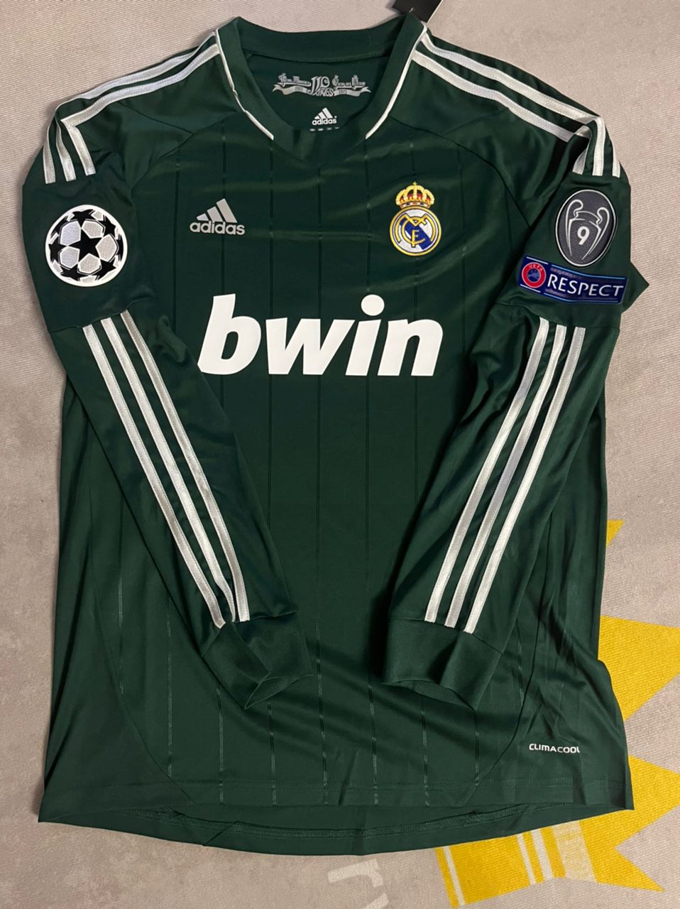 Cristiano Ronaldo Real Madrid 2012-2013 Green Champions League Patch Retro Jersey