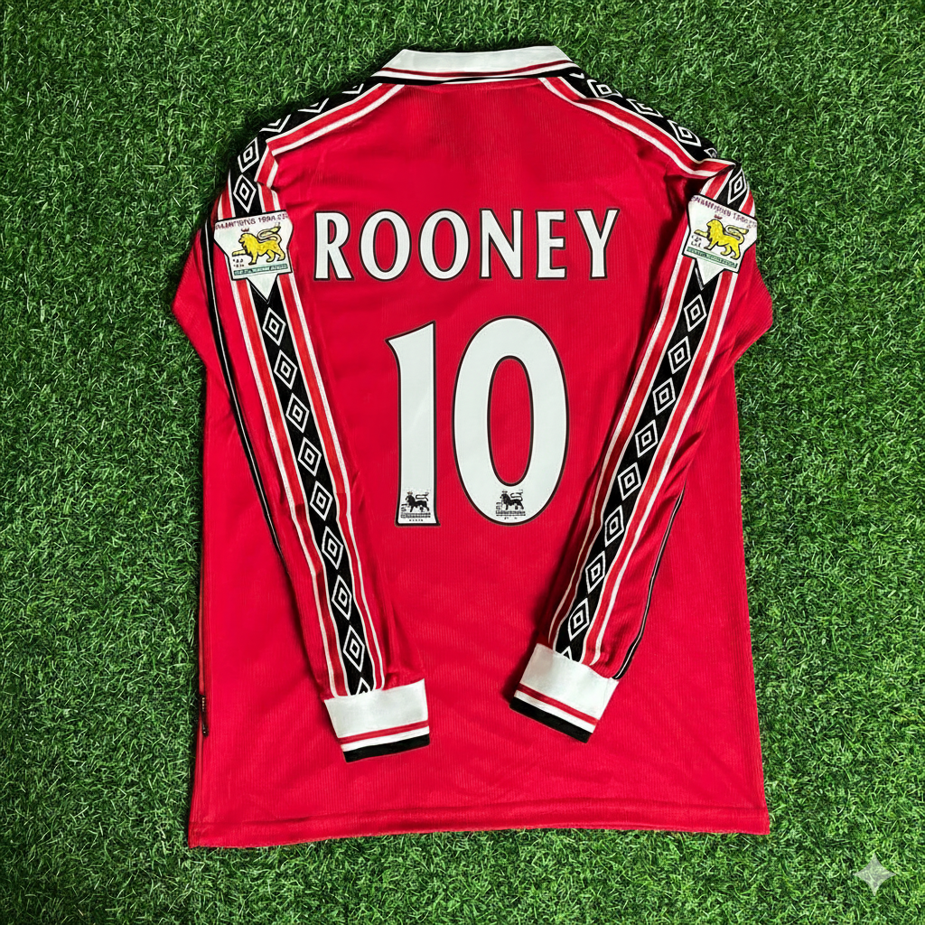 Wayne Rooney 10 - Manchester United Red Long Sleeve Kit Jersey Trikot Maillot