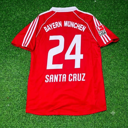 Roque Santa Cruz Bayern Munich 2005 06 Bundesliga Red Home Retro Football Jersey
