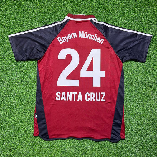 Roque Santa Cruz Bayern Munich 2001/2002 Red Retro Football Jersey