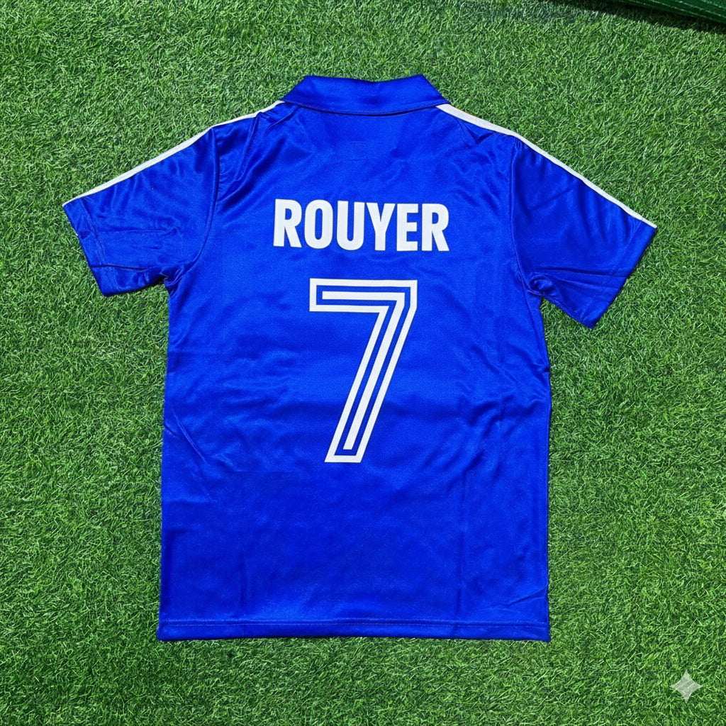 Olivier Rouyer France 1982 World Cup Retro Football Jersey Retro Trikot