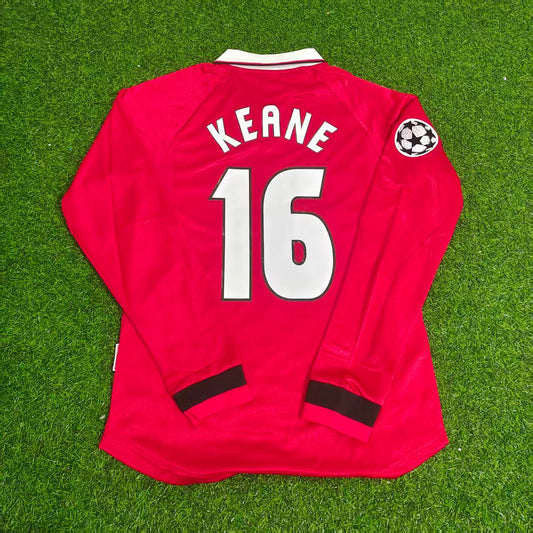 Roy Keane Manchester United 1999 Champions League Final Retro Football Jersey Kit