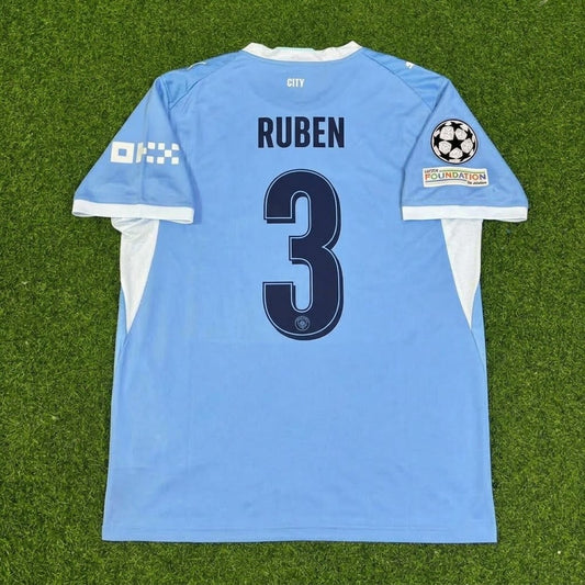 Ruben Dias #3 Manchester City 2026-27 Home New Season Champions League Patch Jersey Trikot Maillot Soccer Shirt