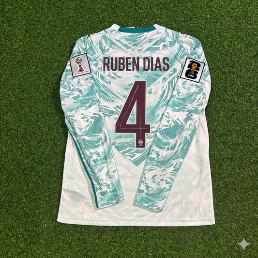 Ruben Dias #4 Portugal 2026 World Cup Away Long Sleeve Football Jersey