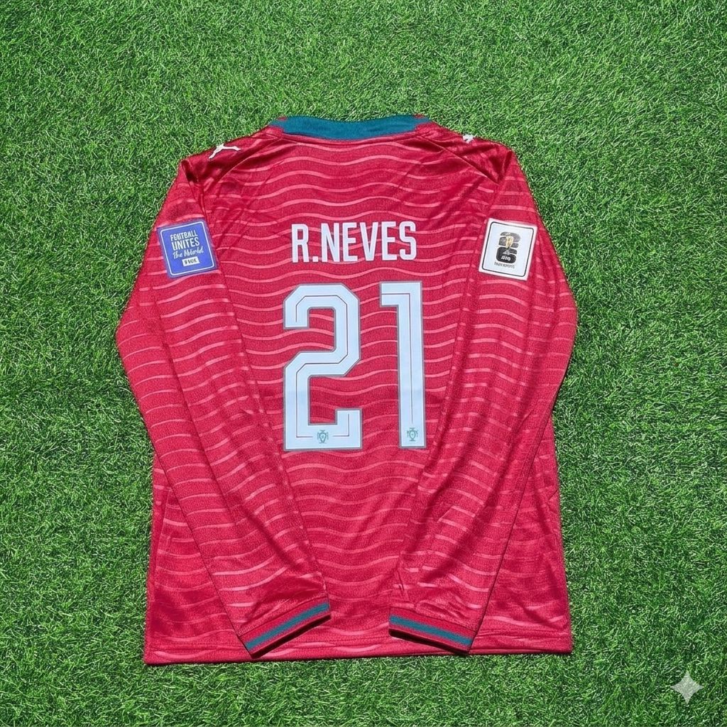 Ruben Neves Portugal 2026 Red Home New Season Long Sleeve Football Jersey