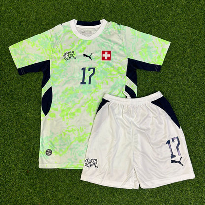 Ruben Vargas #17 Switzerland 2026 World Cup Away Kids Kit Jersey Trikot Maillot