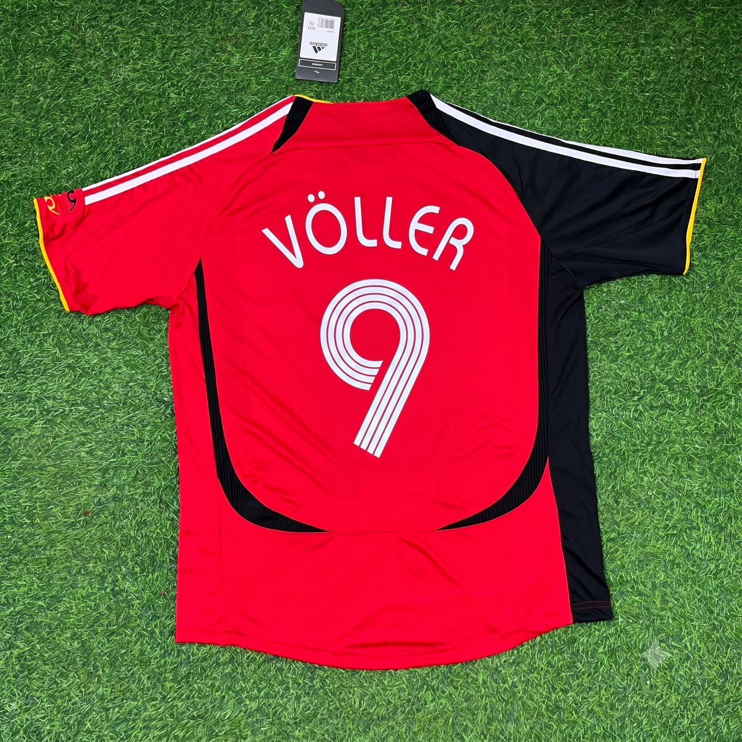 Rudi Völler Germany Red Black Retro Football Jersey