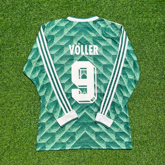 Rudi Völler #9 Deutschland 1990 Weltmeisterschaft Auswärts Langarm Retro Trikot