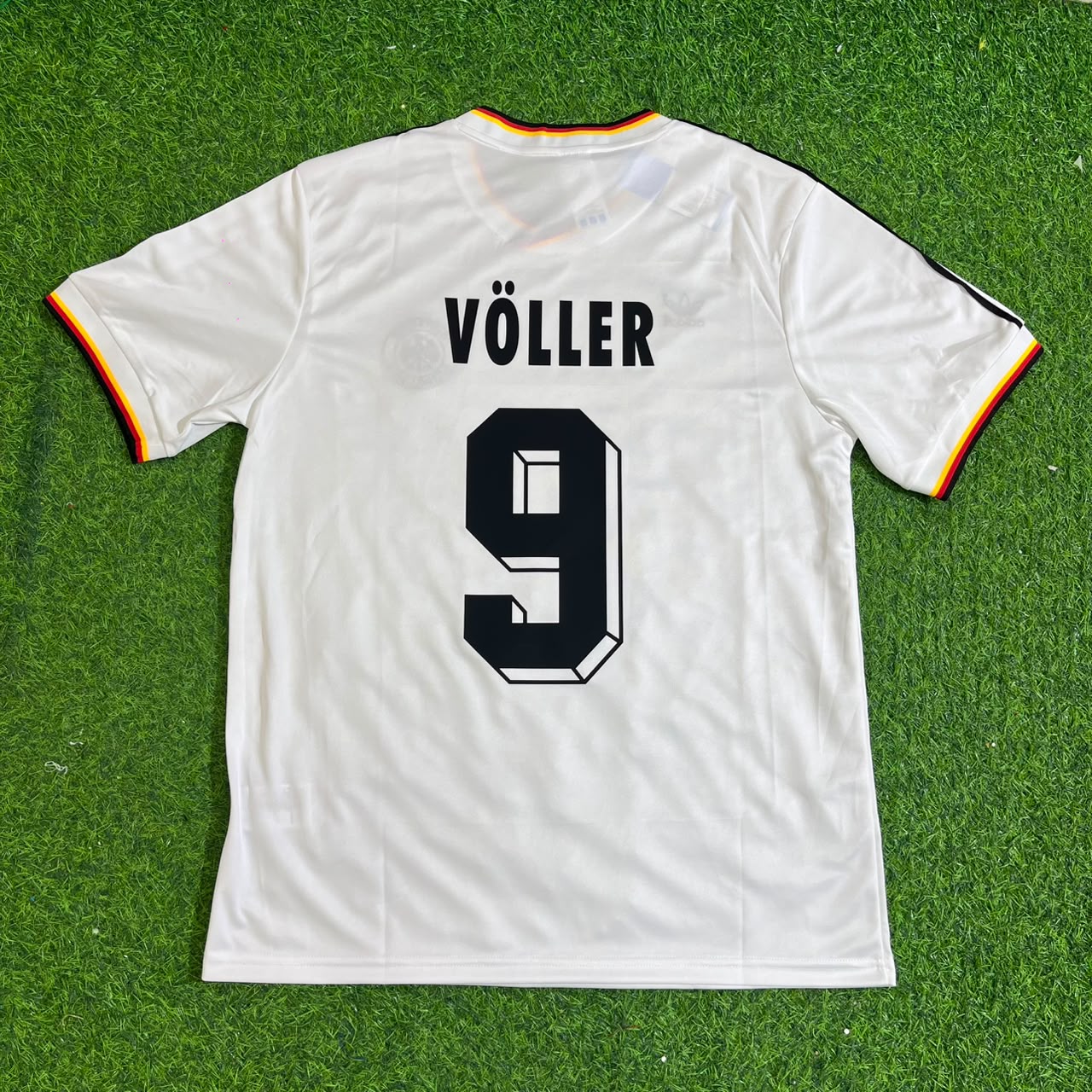 Rudi Völler #9 Deutschland 1986 Weltmeisterschaft Retro Trikot Weiß