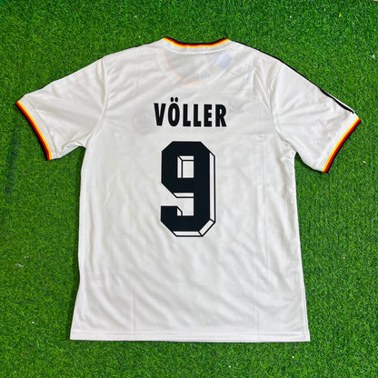 Rudi Völler #9 Deutschland 1986 Weltmeisterschaft Retro Trikot Weiß