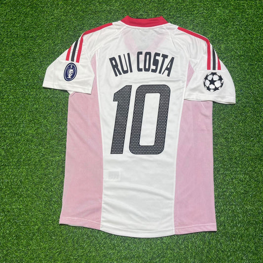 Rui Costa AC Milan 2003 Champions League Final Old Trafford White Retro Jersey Maglia Maillot