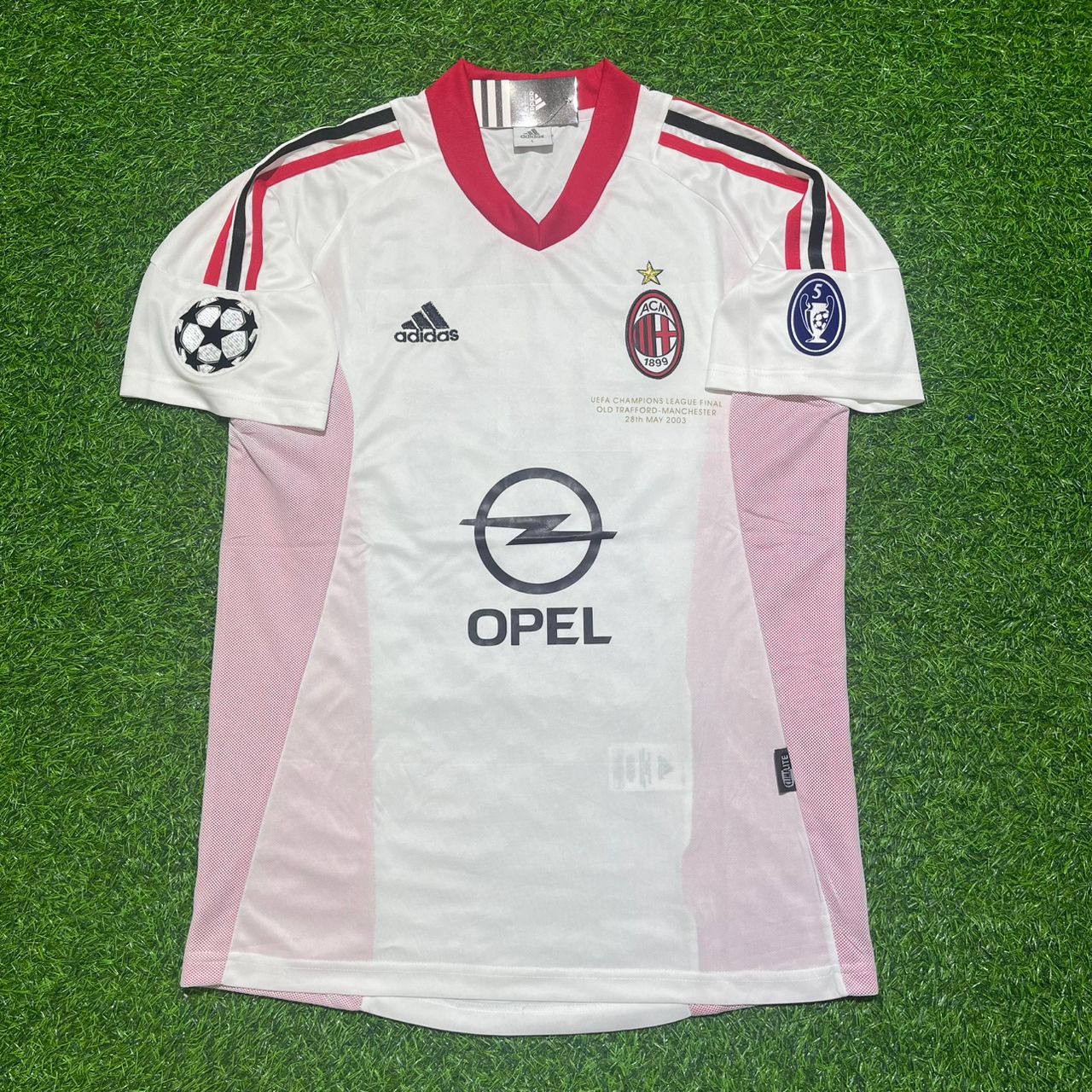 Rui Costa AC Milan 2003 Champions League Final Old Trafford White Retro Jersey Maglia Maillot