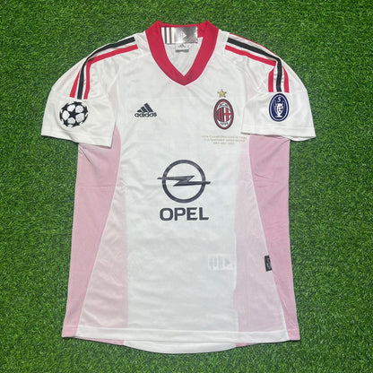 Rui Costa AC Milan 2003 Champions League Final Old Trafford White Retro Jersey Maglia Maillot