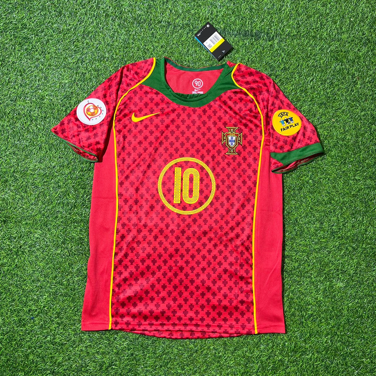 Rui Costa EURO 2004 Retro Home Red Jersey Trikot