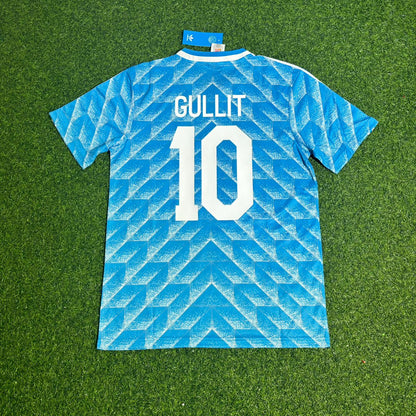 Maillot de football rétro bleu Ruud Gullit Pays-Bas 1988