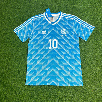 Maillot de football rétro bleu Ruud Gullit Pays-Bas 1988