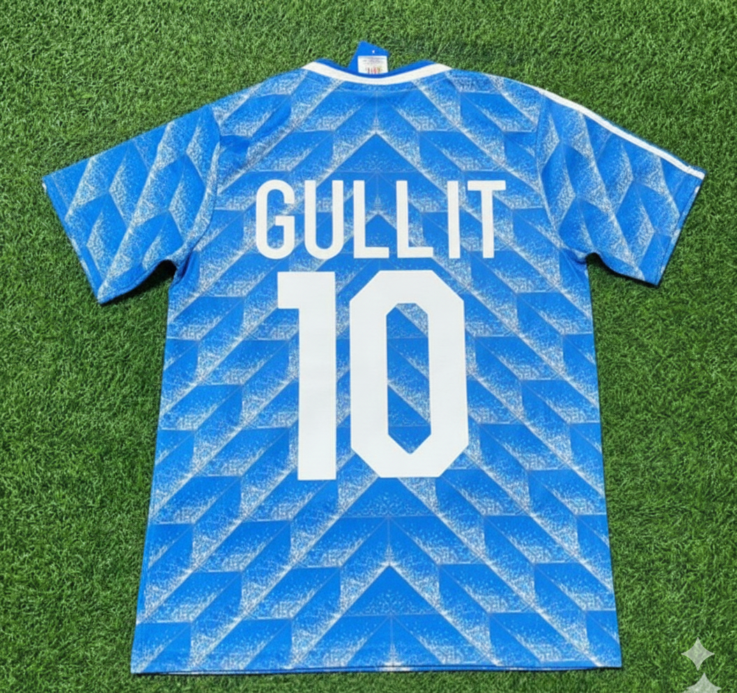 Ruud Gullit Netherlands 1988 Blue Retro Football Jersey Kit