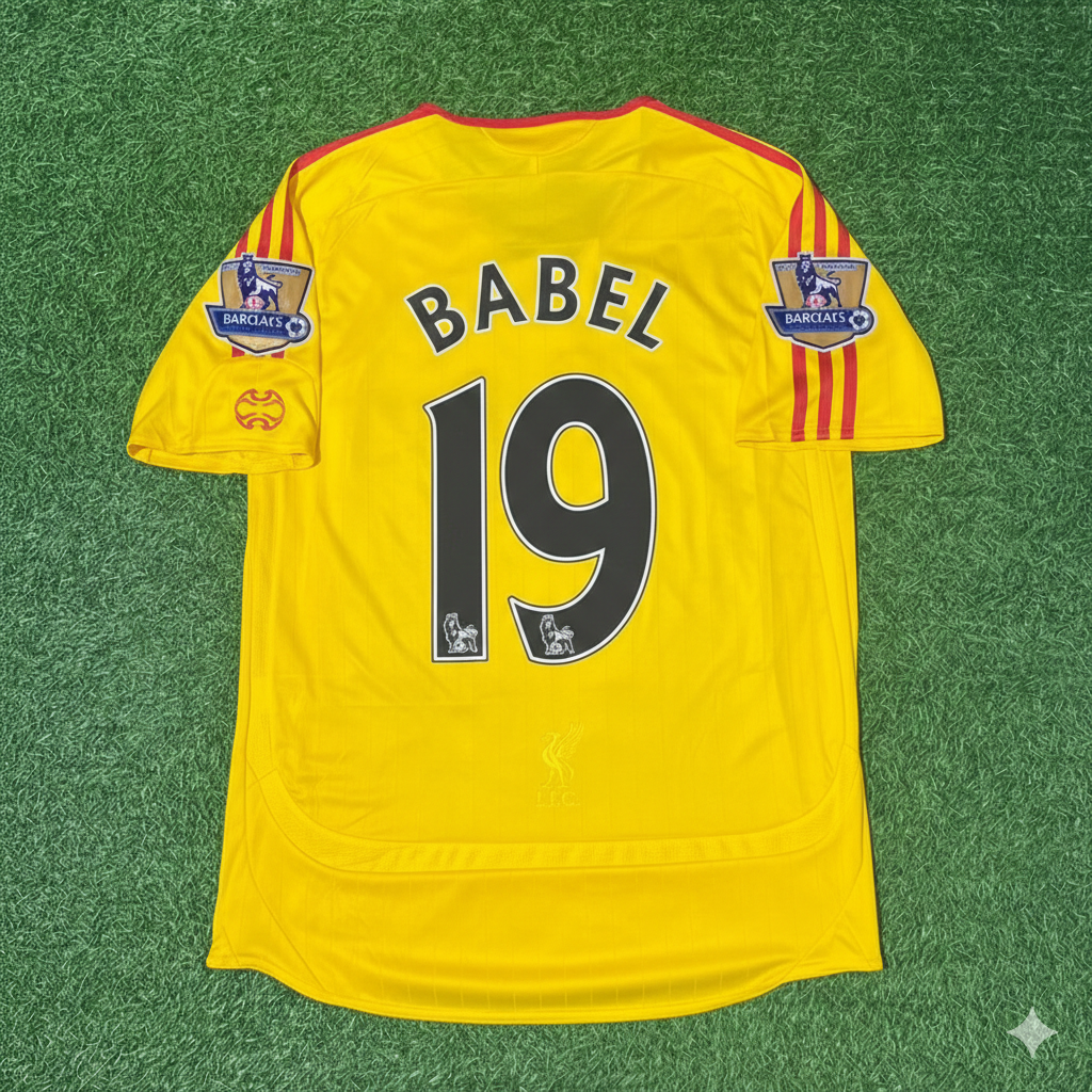 Ryan Babel Liverpool 2006/2007 Yellow Retro Football Jersey Kit