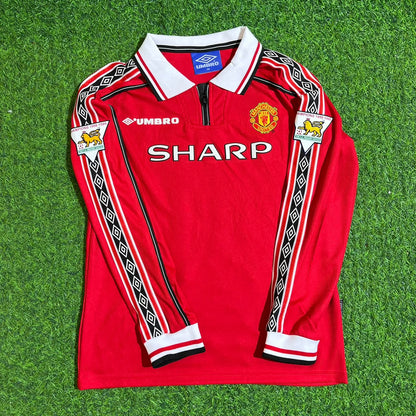Ryan Giggs 11 - Manchester United 1999 Red Long Sleeve Kids Kit Jersey Trikot Maillot