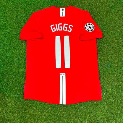 Ryan Giggs Manchester United Champions League Final Moscow 2008 Retro Red Football Shirt