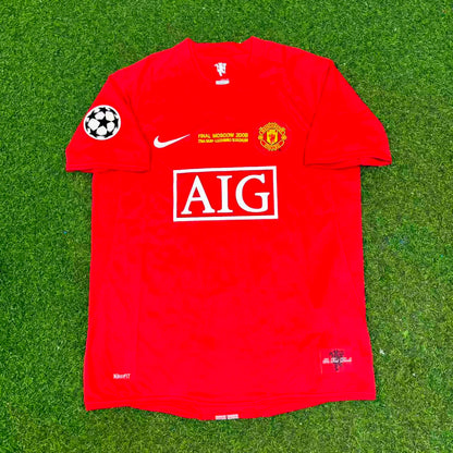 Ryan Giggs Manchester United Champions League Final Moscow 2008 Retro Red Football Shirt