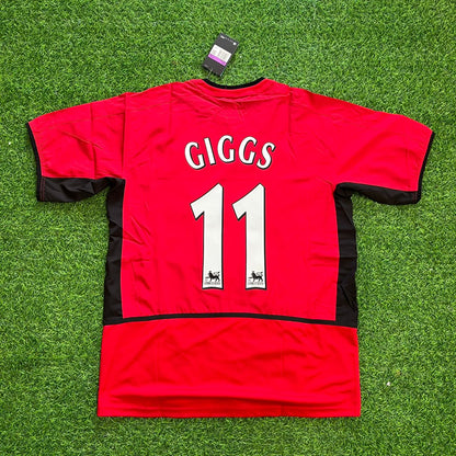 Ryan Giggs Manchester United 2002/2004 Red Retro Football Jersey